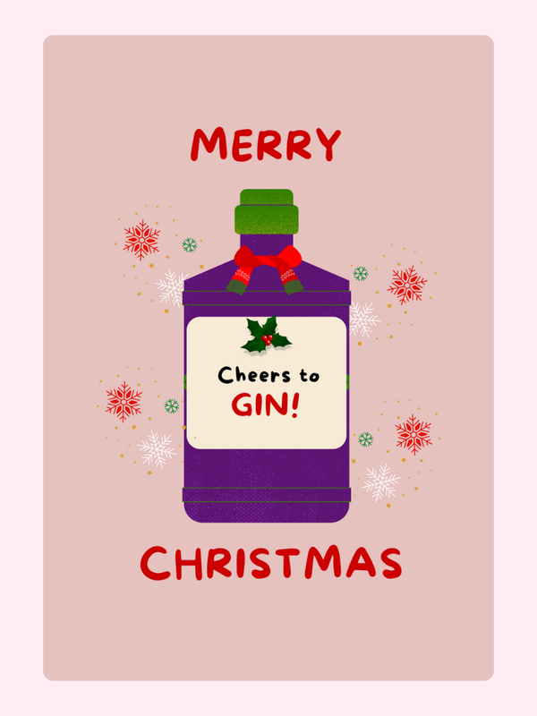 Cheers To Gin Cake Card, Christmas