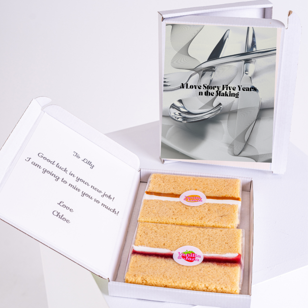 Cake gift box for Lilly, farewell message, Love Story