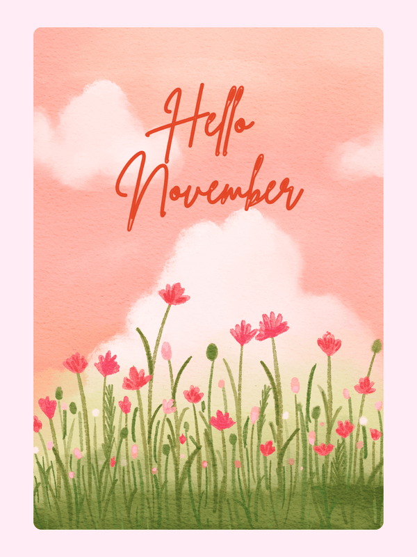 Hello November card with flowers (22_42c977ad)