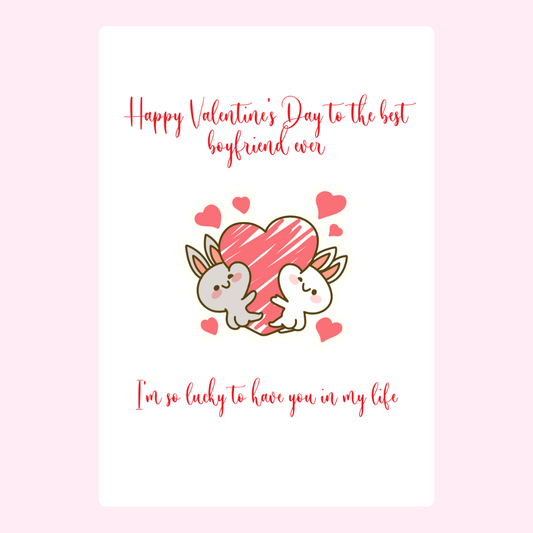 Valentine's Day card for boyfriend with bunnies - 22