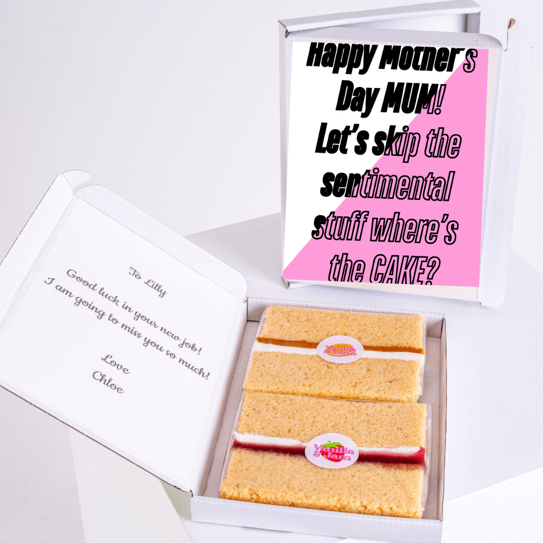 Mother's Day cake gift for Mum, humorous card, and Lilly's gift.