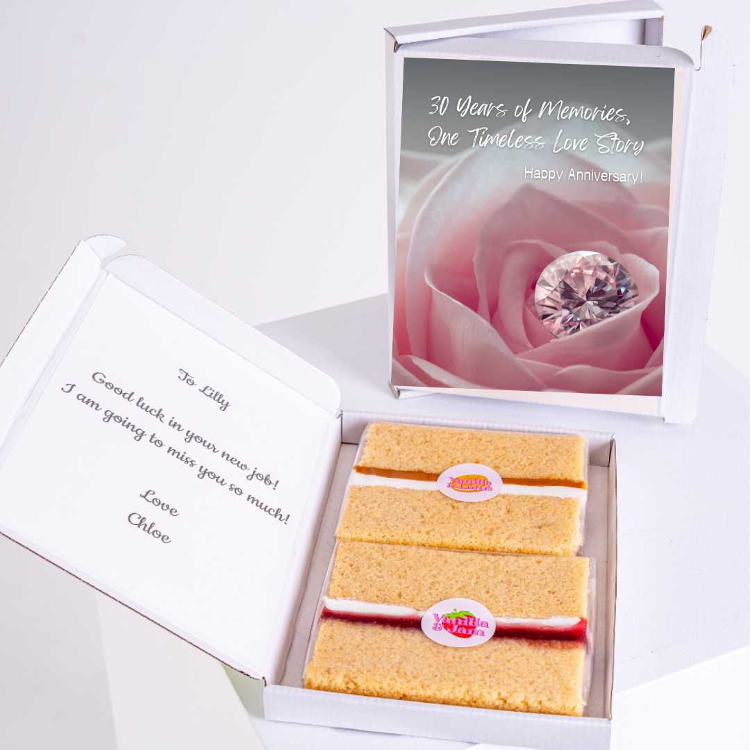 Anniversary cake gift for Lilly, with 30 Years of Memories message