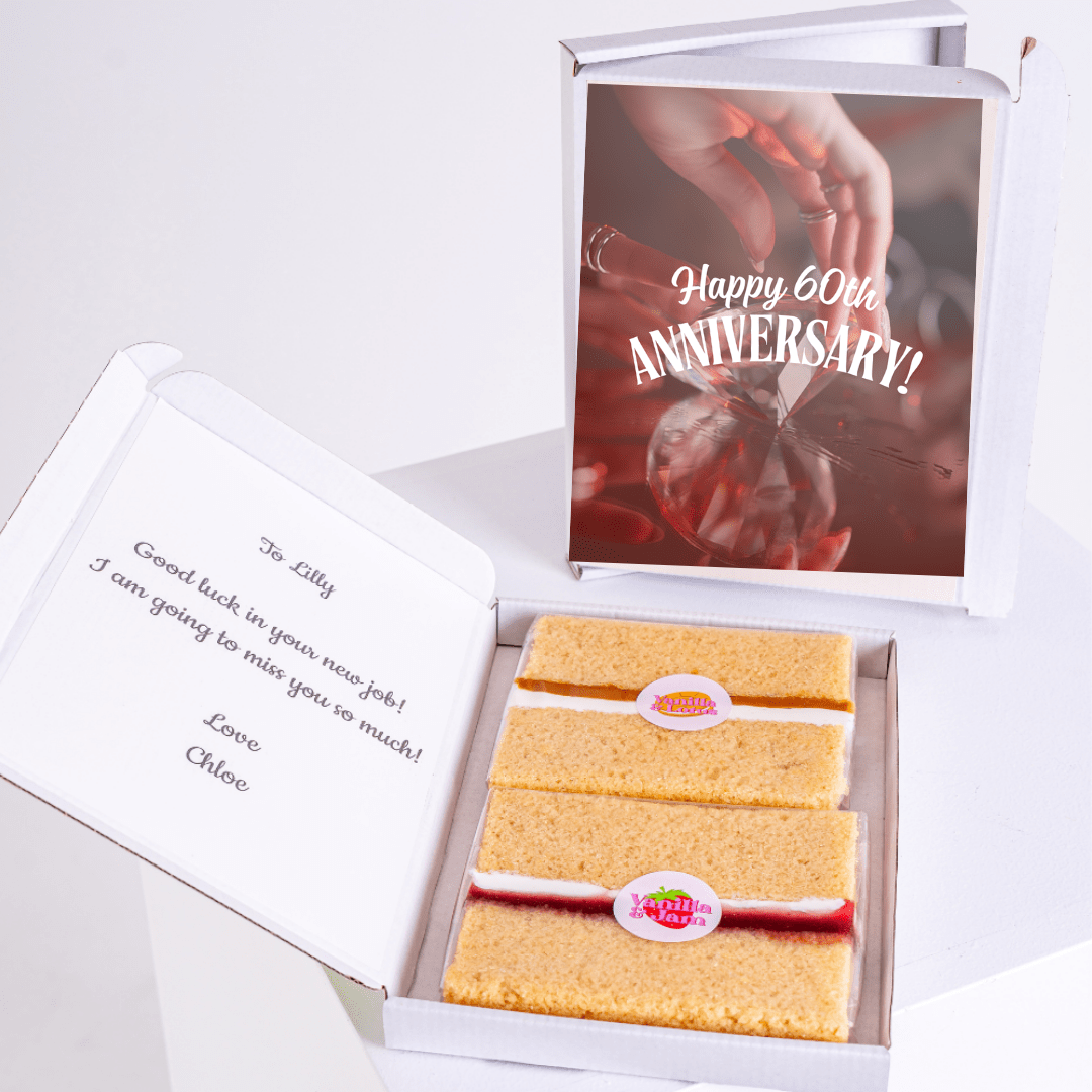 60th Anniversary cake gift with card for Lilly