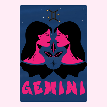Gemini zodiac sign illustration, image 22.