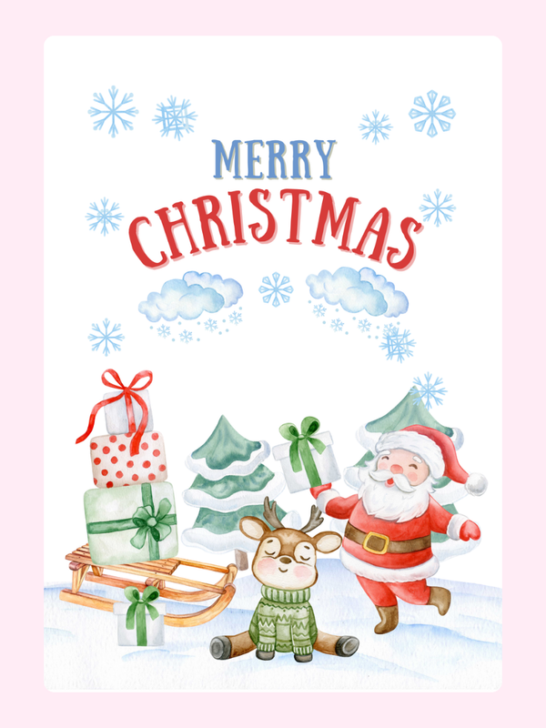 Merry Christmas67 Cake Card, for kids