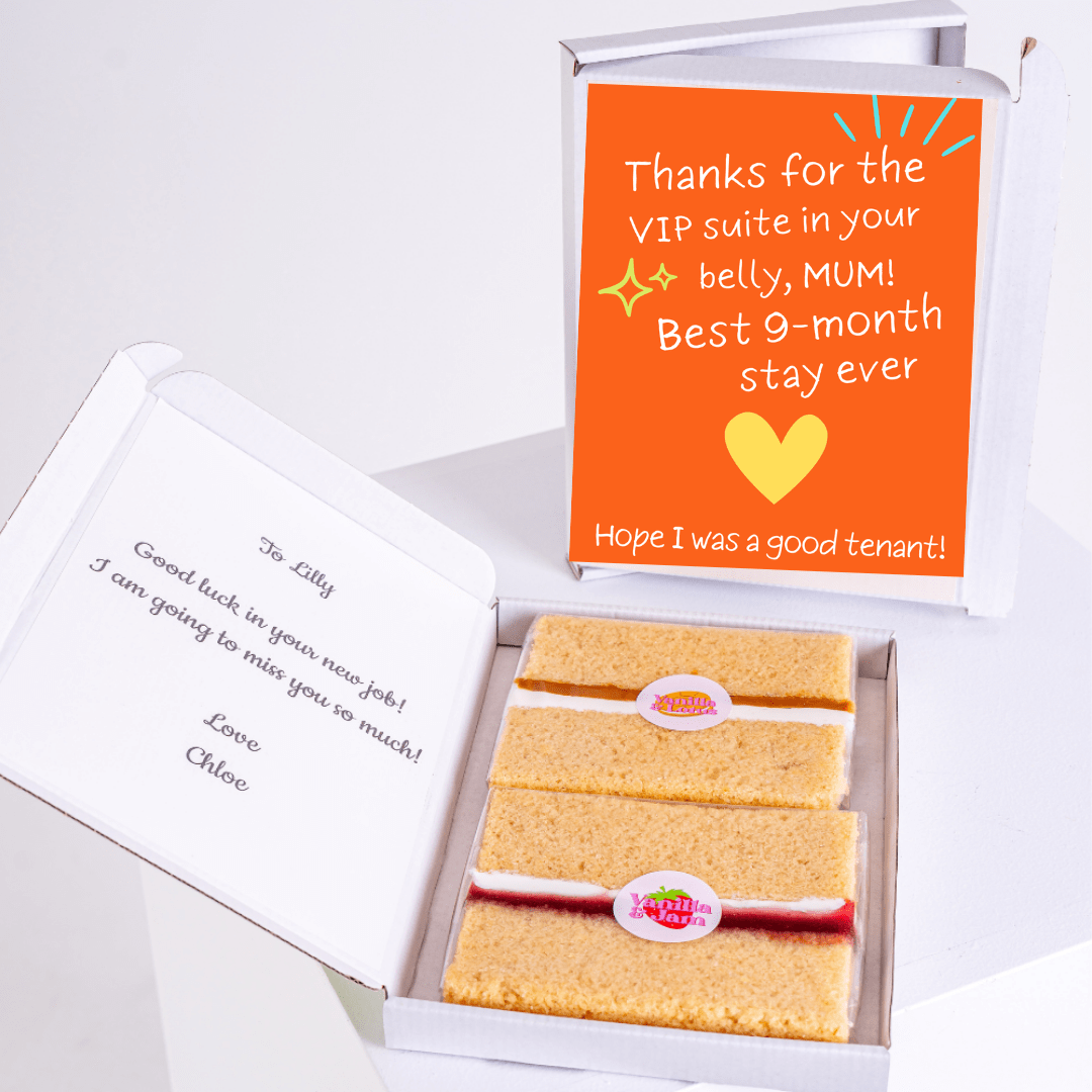 Cake gift for Lilly, congratulating her on new job & pregnancy.