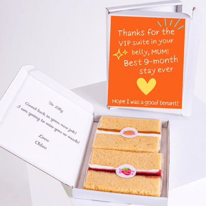 Cake gift for Lilly, congratulating her on new job & pregnancy.