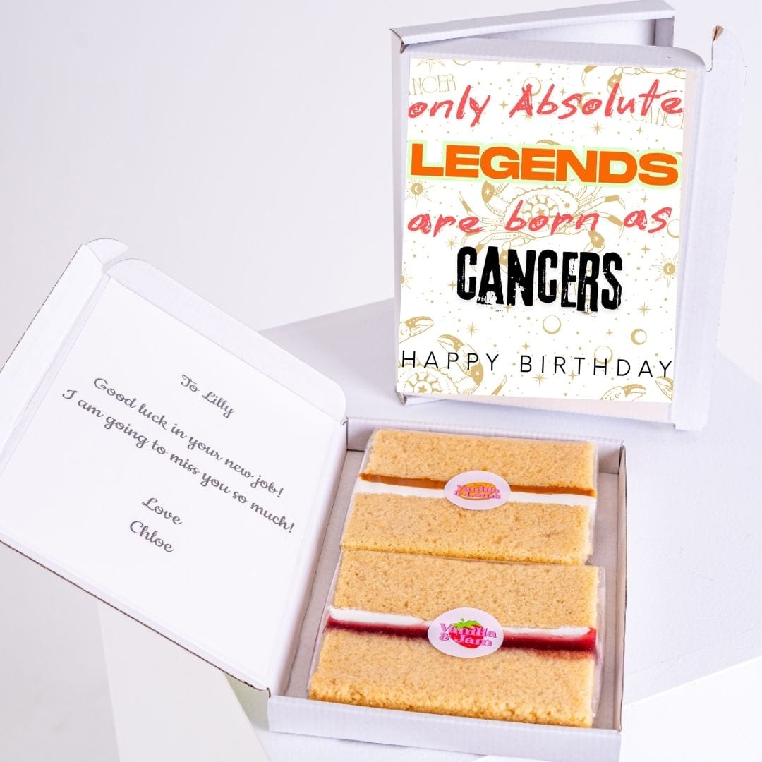 Birthday cake for Cancer with message, Only Absolute Legends