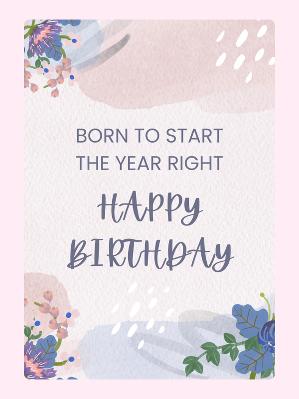 Born To Start The Year Right Cake Card, birthday