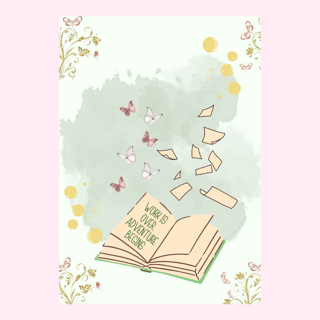 Work is Over, Adventure Begins book illustration