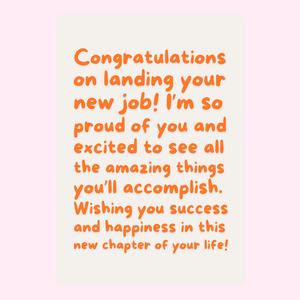 Congratulations On Landing Your New Job!