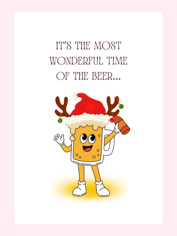 Wonderful Time Of The Beer Cake Card, Christmas