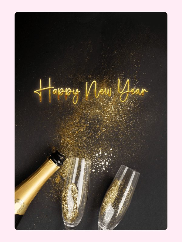 Happy New Year, Wine Bottle Cake Card