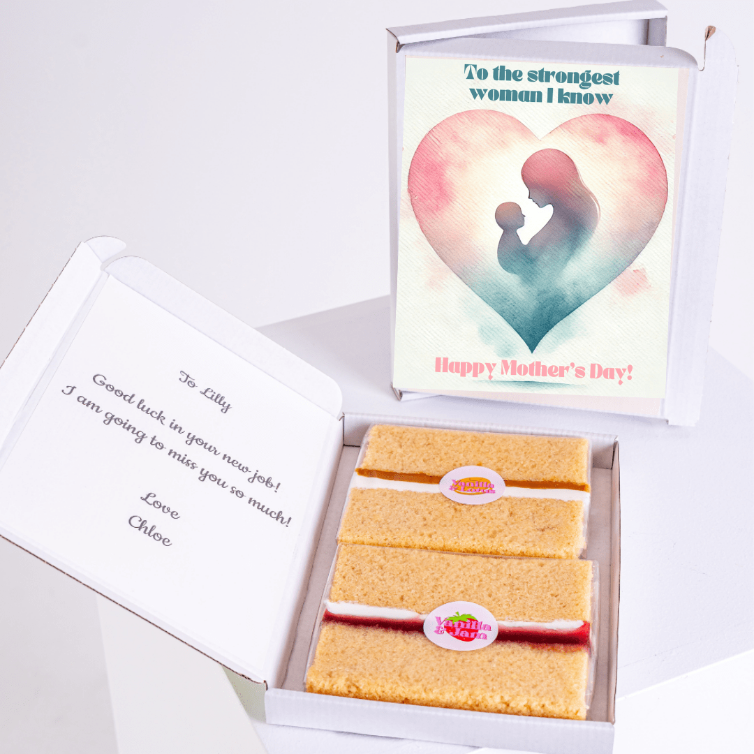 Mother's Day card & cake gift for Lilly, wishing her good luck in her new job.