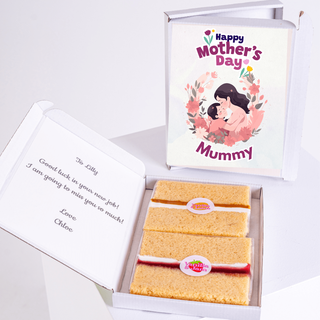 Mother's Day gift box with cake and card, Happy Mother's Day Mummy