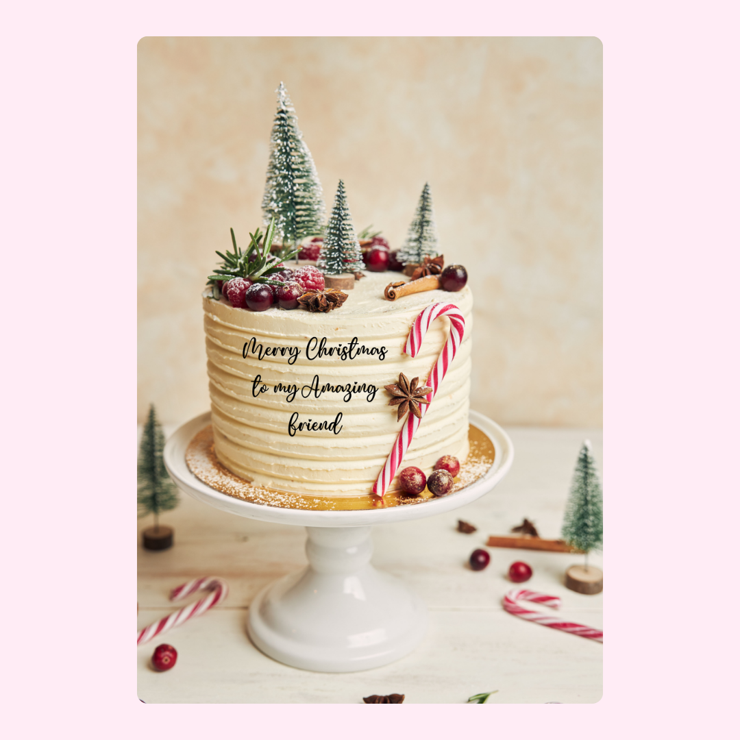 Christmas cake with candy canes and trees, 23_363c5e31