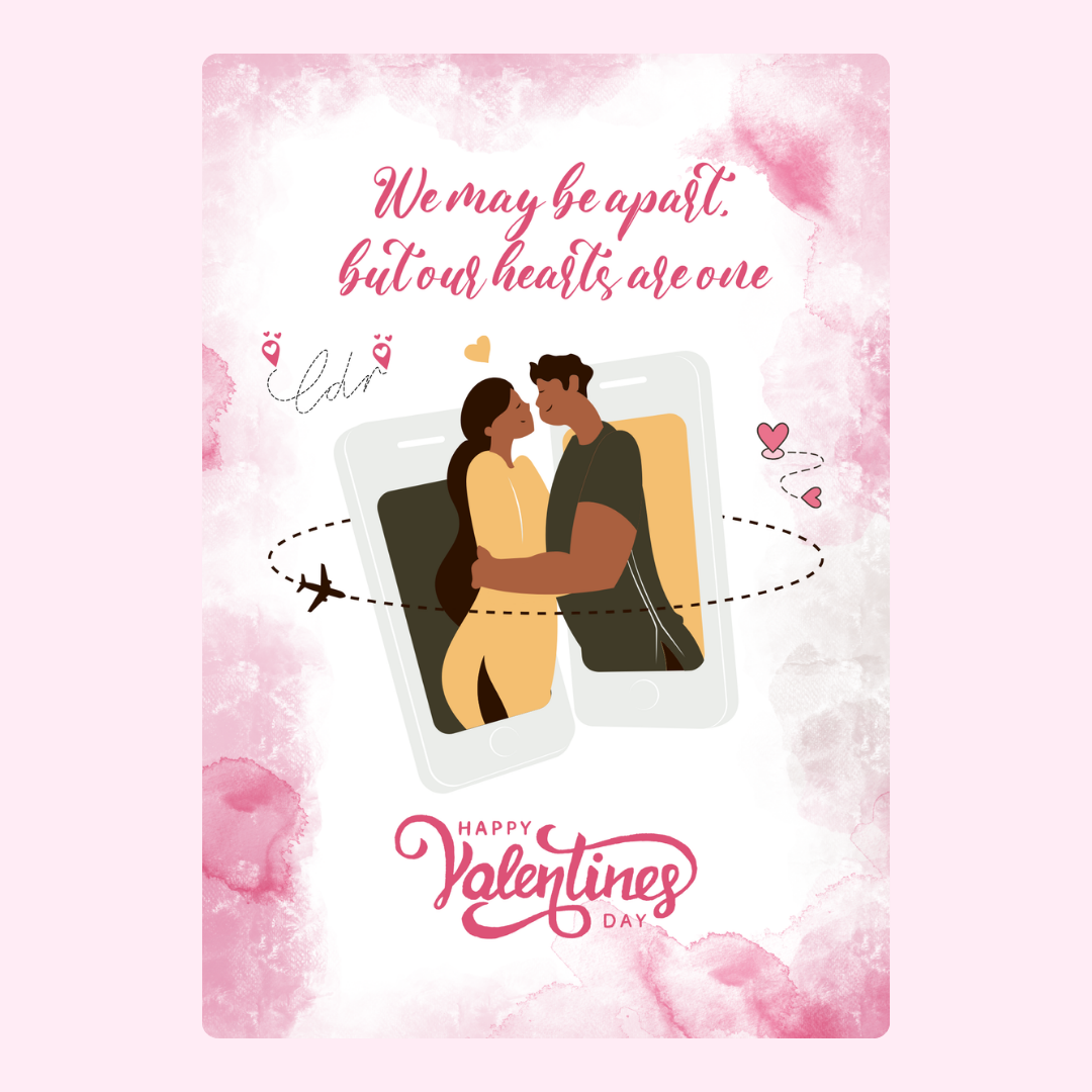 Couple embracing, hearts are one