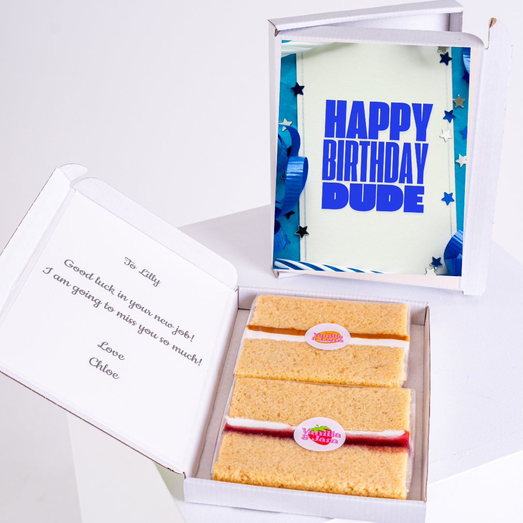 Birthday cake gift box for Lilly with message.