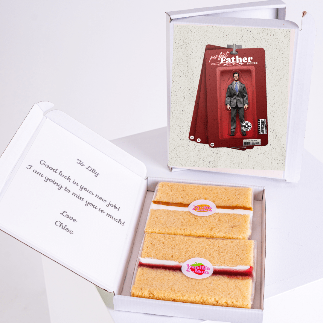 Farewell gift for Lilly with cake and Perfect Father figure.