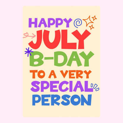 Happy July B-Day card