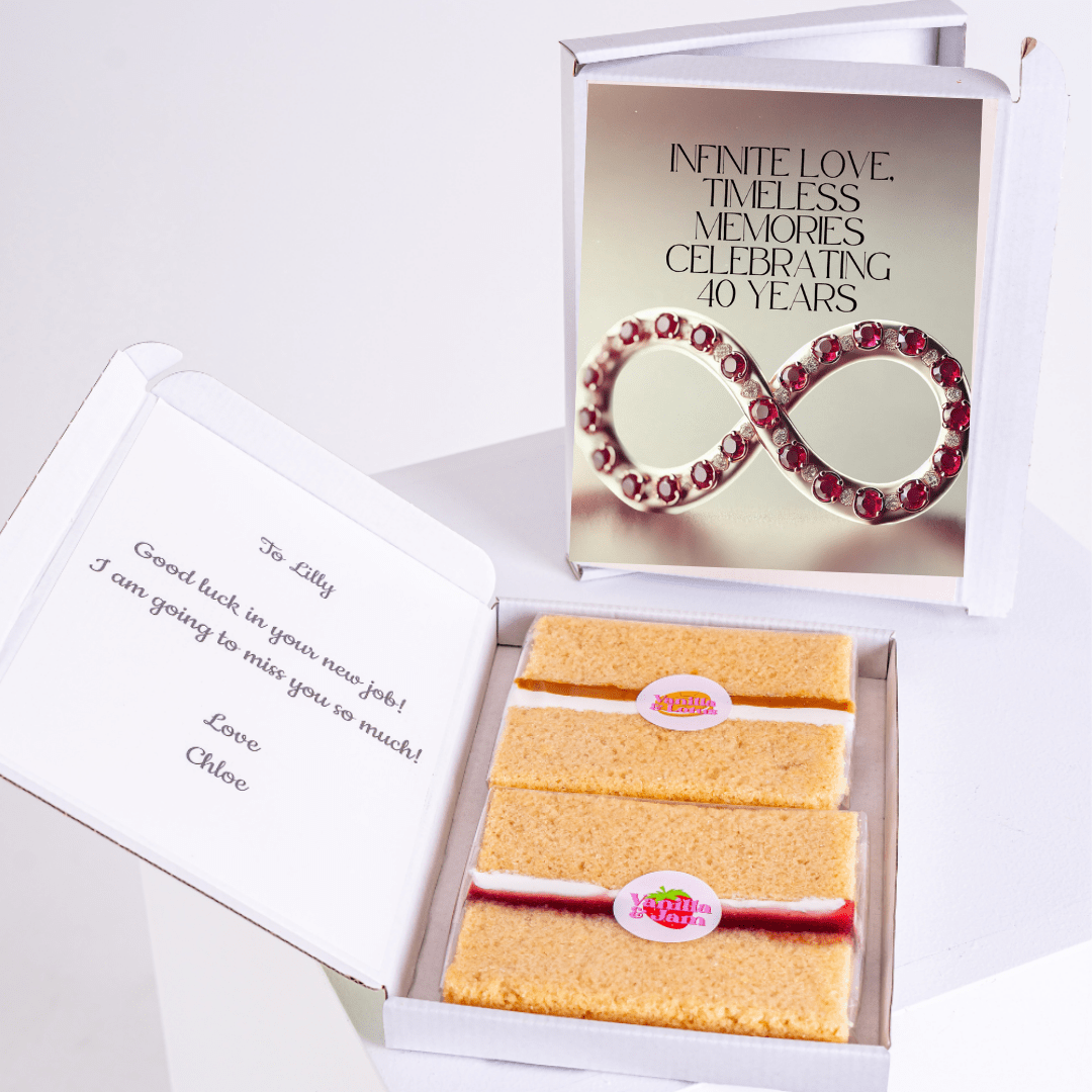 40th Anniversary Cake Gift Box - Infinite Love & Goodbye Message