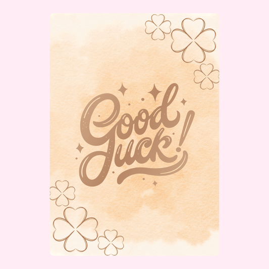 Good luck card with clovers