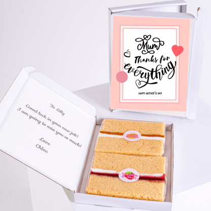 Mother's Day cake gift box with Thanks for Everything card