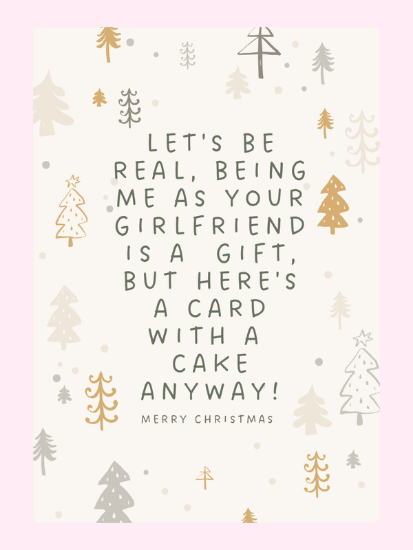 Let's Be Real Cake Card, Christmas