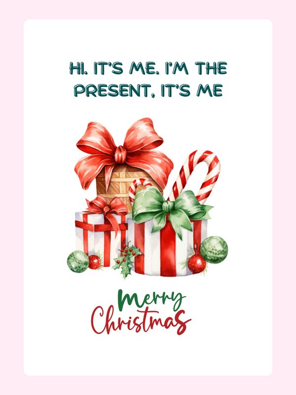 I'm The Present Cake Card, Christmas