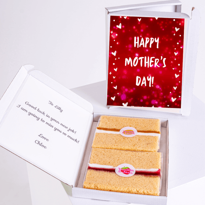 Mother's Day cake gift box with card, Happy Mother's Day & note to Lilly