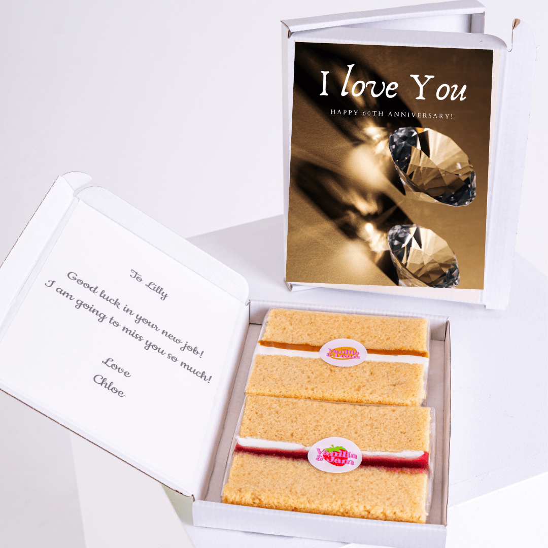 24th Anniversary gift box with cake & I Love You card
