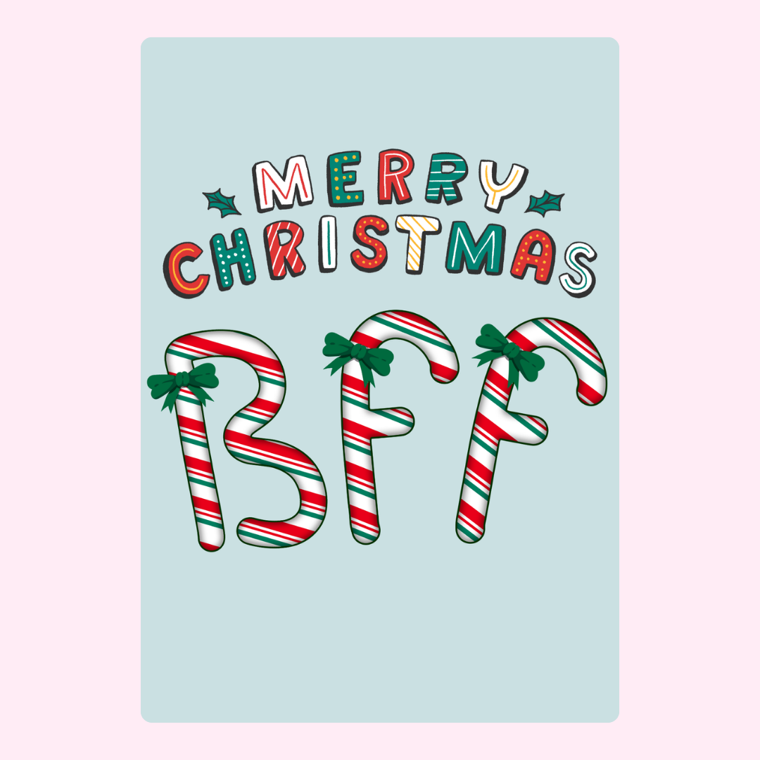 Merry Christmas BFF candy cane card
