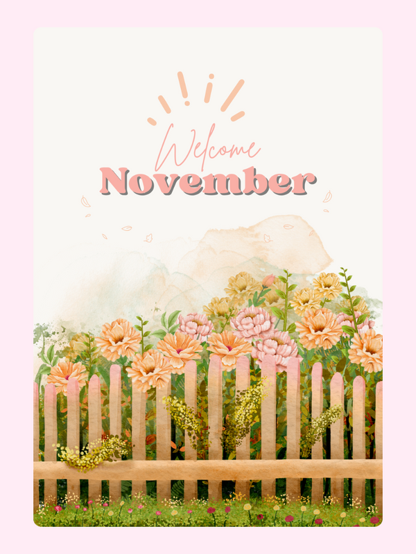 Welcome November floral image