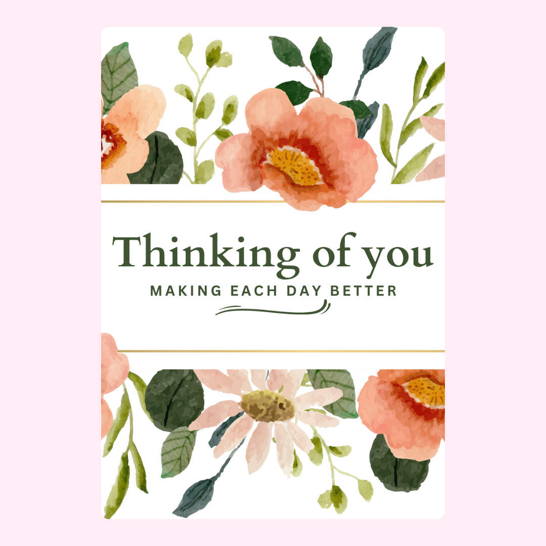 Thinking of you card with floral design