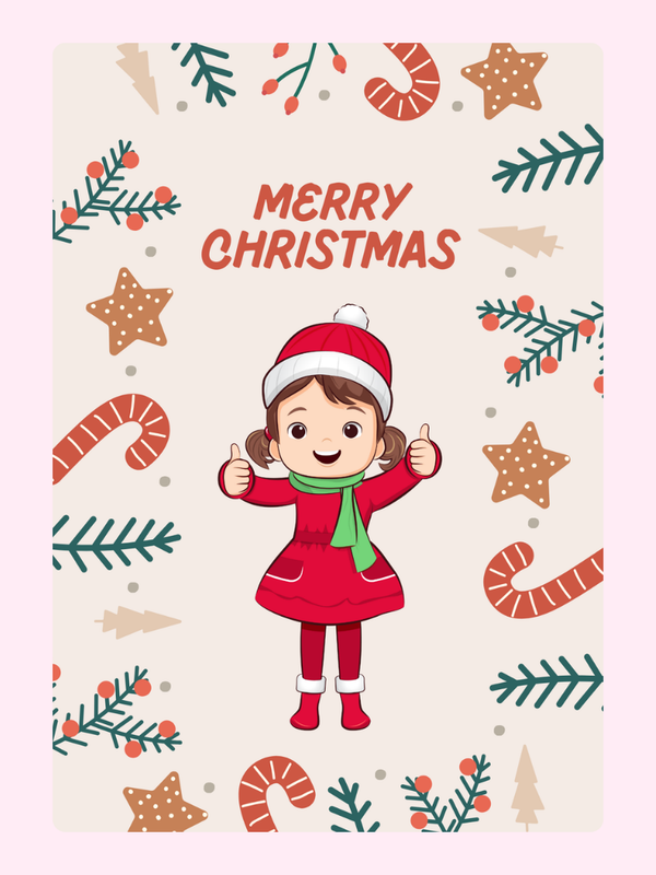 Merry Christmas66 Cake Card, for kids