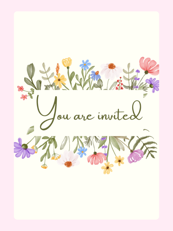 Floral invitation with You are invited