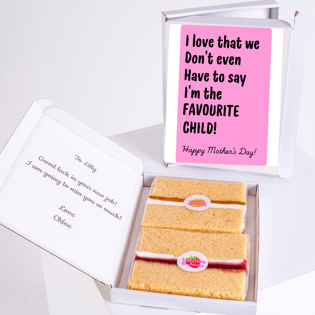 Mother's Day cake with Favorite Child message, gift for Lilly.