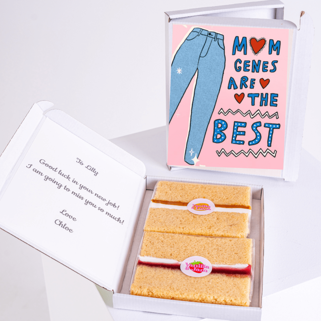 Cake and card gift for Lilly, Mom Genes are the Best