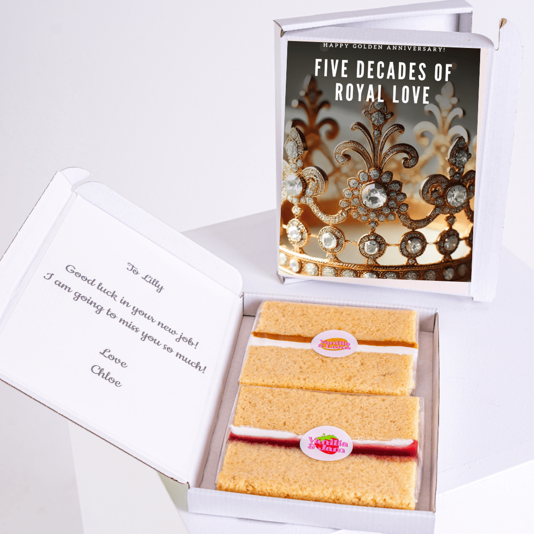 Anniversary cake gift for Lilly, with Royal Love book and note.