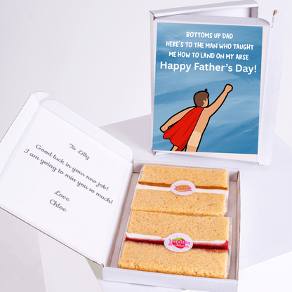 Father's Day cake gift with message and cake slices