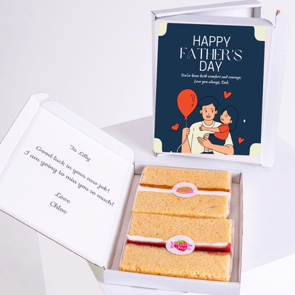 Father's Day gift box with cake and message for Lilly.
