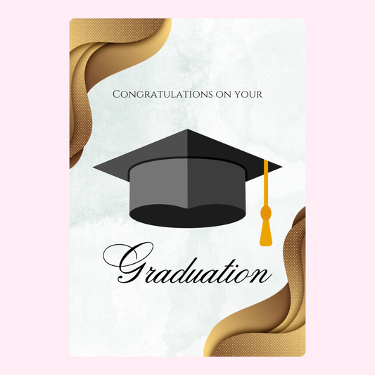Graduation card with cap, congratulations,...