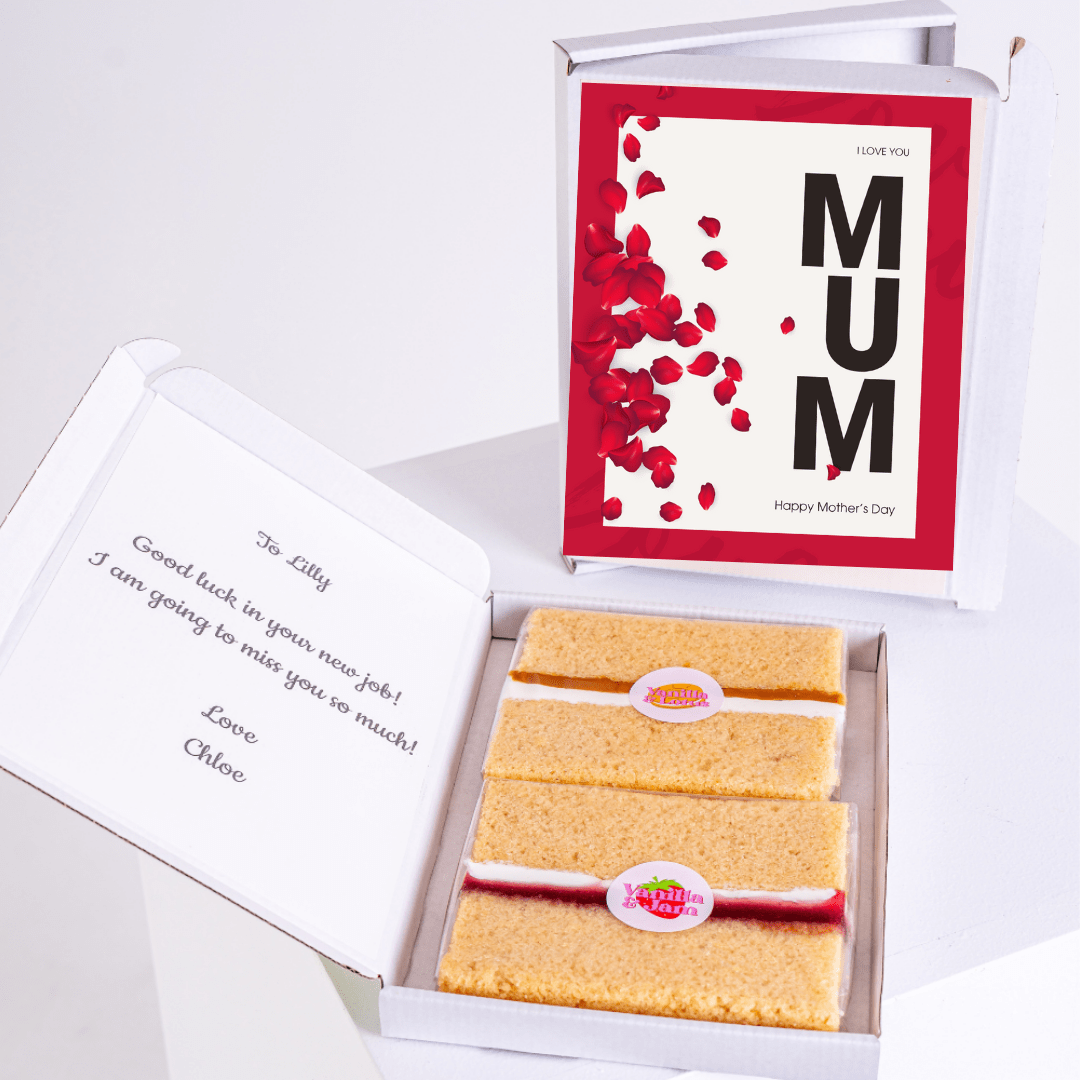 Mother's Day cake gift for Mum, with message for Lilly