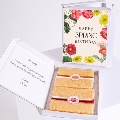 Spring birthday cake gift box with card for Lilly