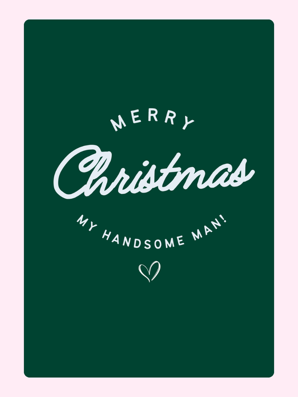 My Handsome Man Cake Card, Christmas