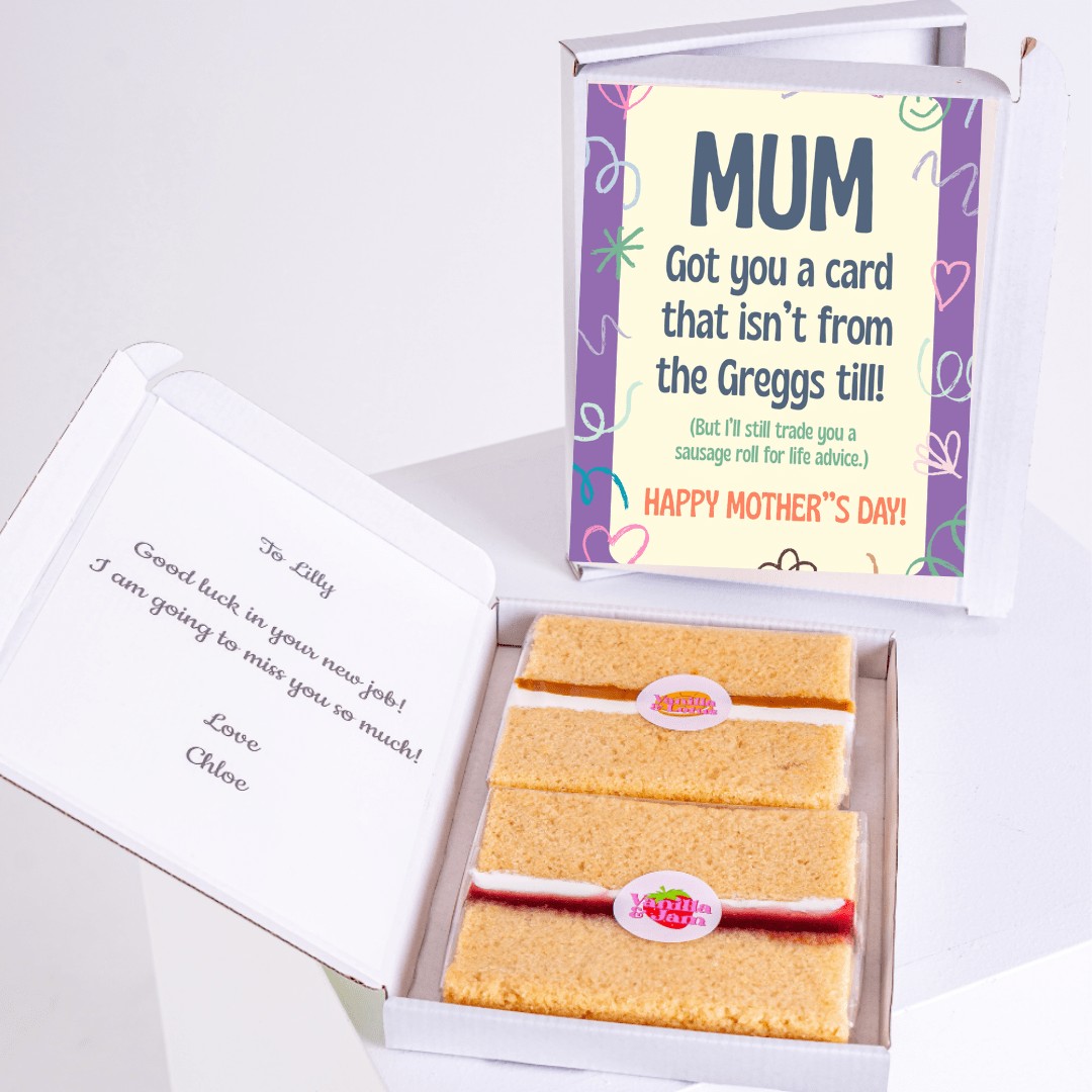 Mother's Day card and cake gift box for Mum