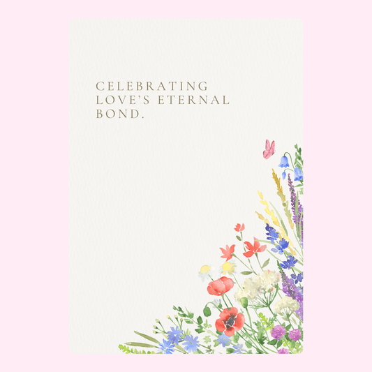 Celebrating Love's Eternal Bond card with floral design