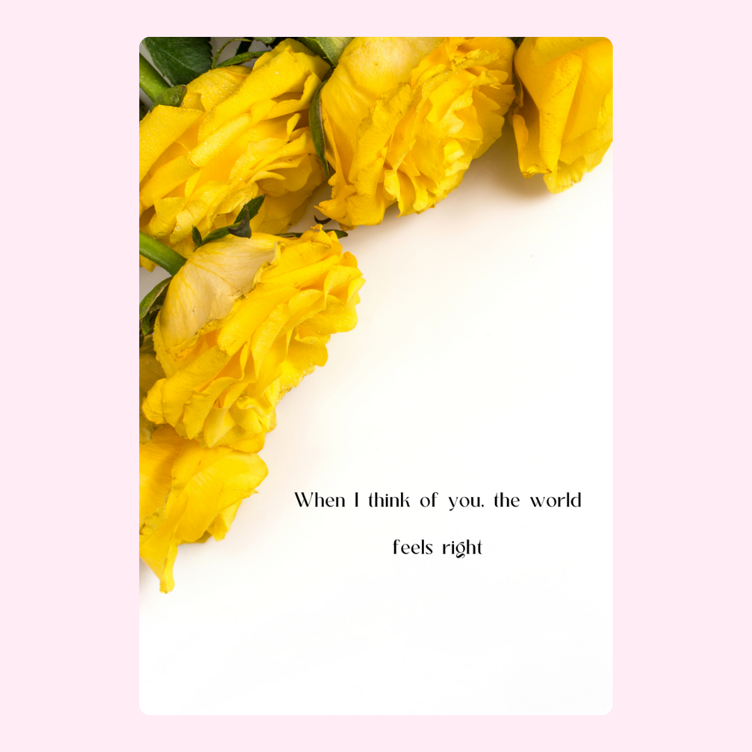Yellow roses card with inspirational quote