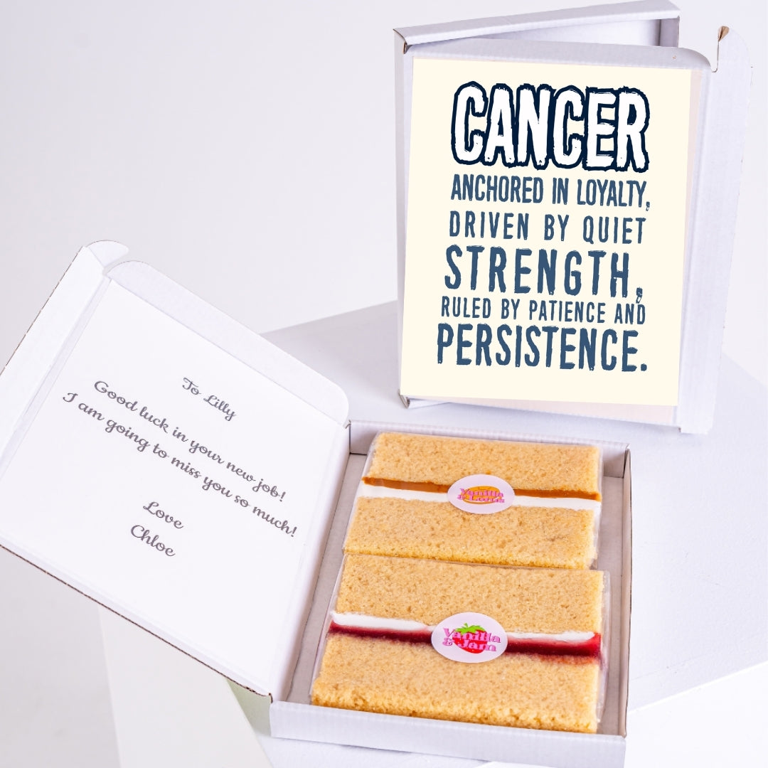Cancer birthday gift with cake