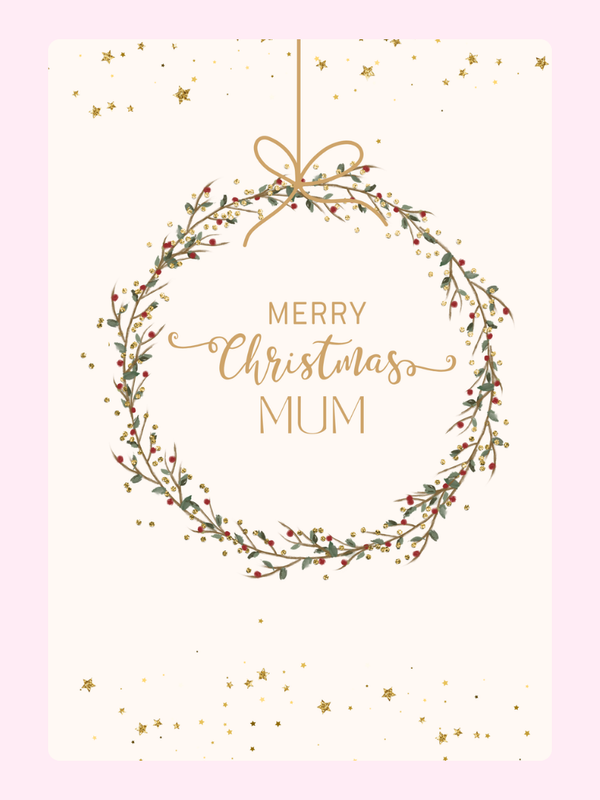 Mum Christmas Wreath Cake Card